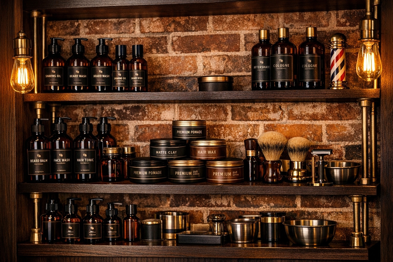 Grooming products shelf